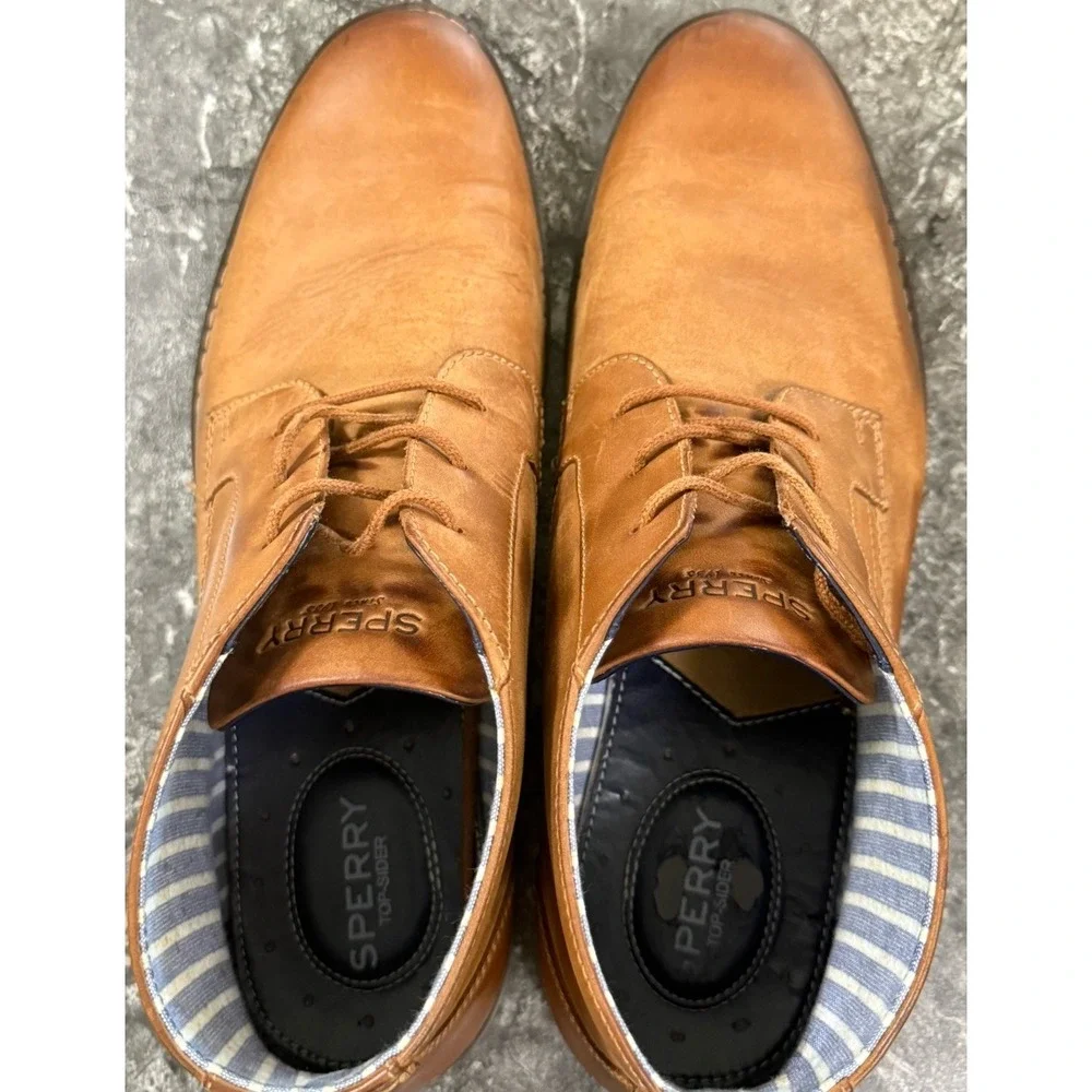SPERRY Mens Newman Chukka Leather Lace Up Comfort Boots Tan 10.5M STS22366
